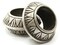 2 34mm x 16mm Large Rondelle Silver Plated Plastic Beads - Vintage Macrame Beads